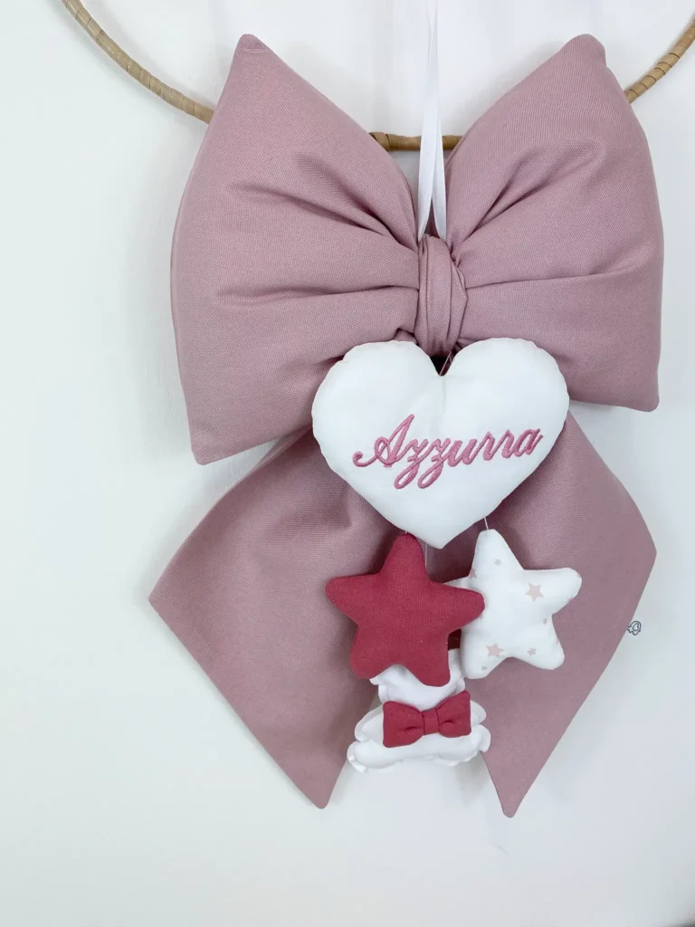 Fiocco Nascita sartoriale rosa