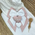 Mini fiocco nascita doppio bicolore rosa