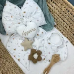 Fiocco nascita mussola personalizzato