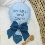 Fiocco palloncino bimbo ricamato