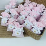 Sacchetti portaconfetti bimba in cotone rosa