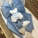 Creazione su misura - Fiocco nascita e 2 pendenti culla
