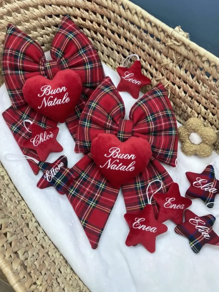 fiocco tartan con pendente personalizzato